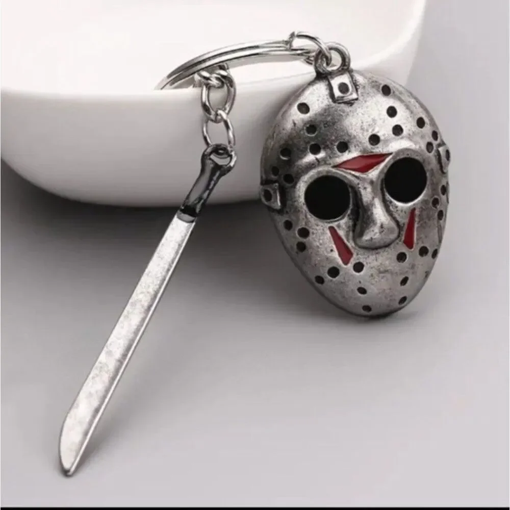 Jason Mask Metal Keychain Keyring